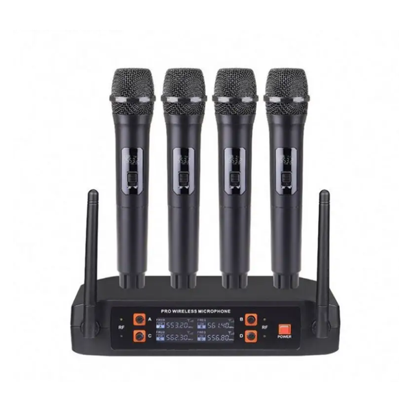 4 Wireless Vocal Microphones - Battery Powered