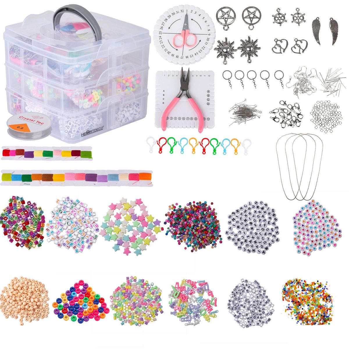 Heartdeco DIY Jewelry Making Kit, 4500 Pcs Beads, Complete Accessories