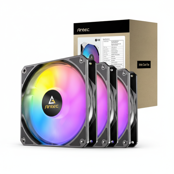 Antec 120mm ARGB Case Fans 3 Piece Set with PWM Control - Black