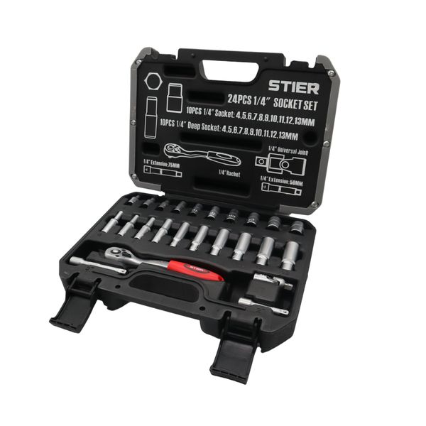 Stier 24 Piece 1/4" Socket Set
