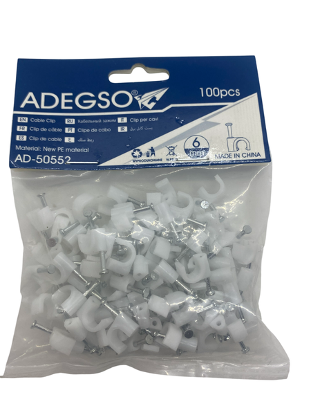 Adegso- Cable Clips- 6mm