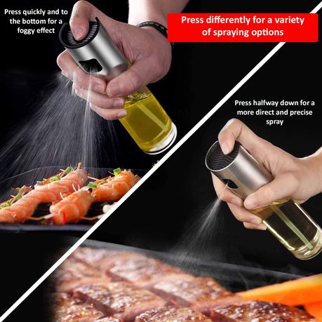 2 Pieces Oil Spray Bottle, Stainless Steel Cooking Sprayer