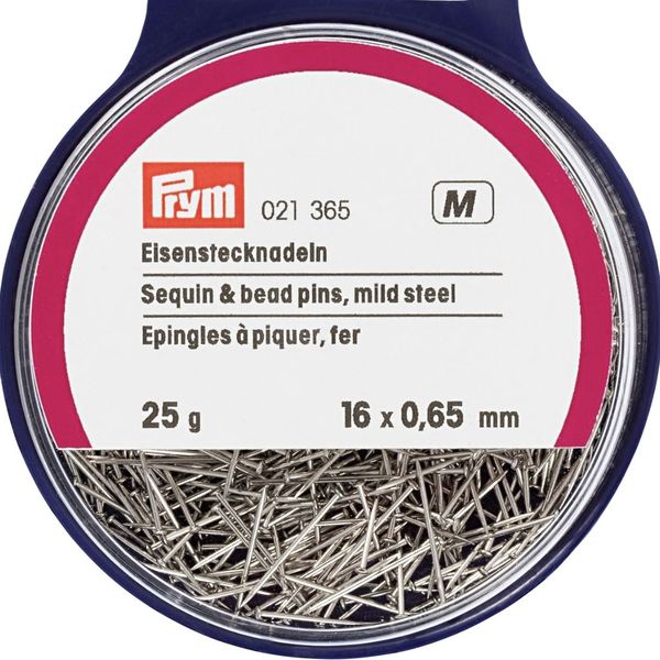 Prym Sequin and Bead Head Pins Steel 0.65x16mm Silver