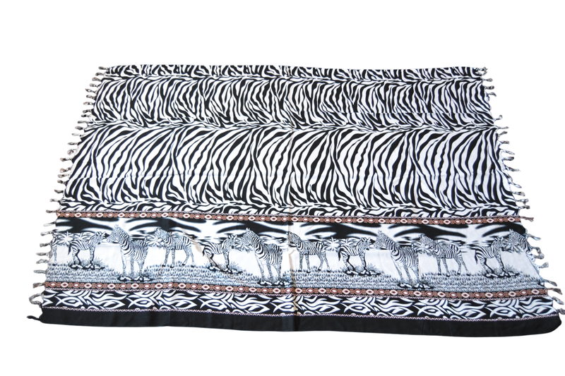 African Printed Sarong - Zebra Print