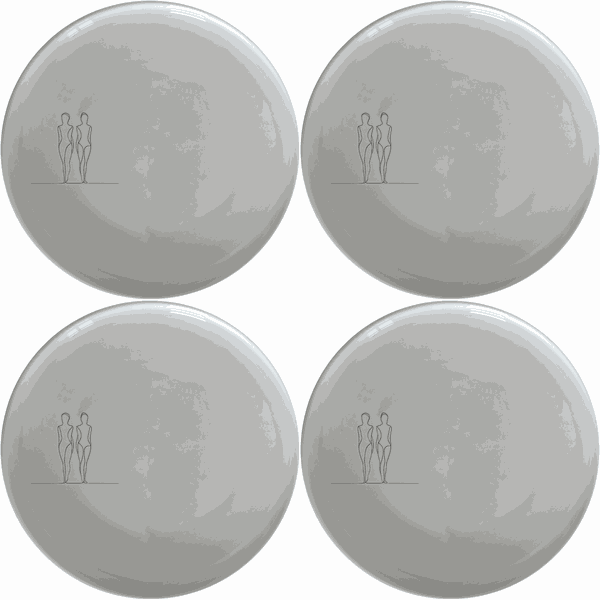 Elongated Human Figures Side Plate Set of 4 - Range 2