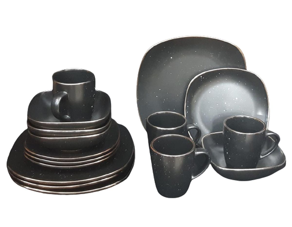 Deluxe Ceramic 16 Piece Dinner Set - Black | Shop Today. Get it ...