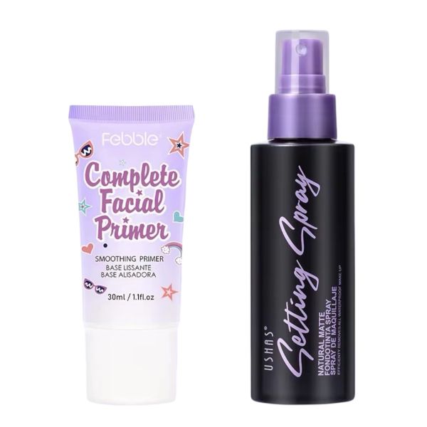 Set of 2 - Febble Primer &amp; Ushas Long-lasting Waterproof Setting Spray