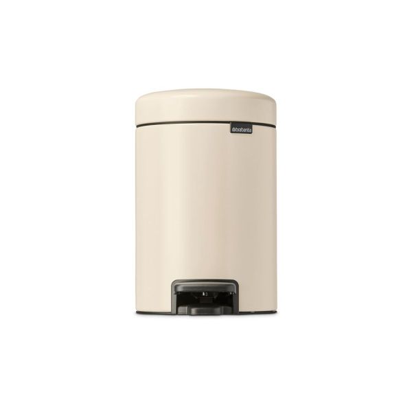 Brabantia - NewIcon Pedal Bin 3L Soft Beige, Odour-Proof, Soft Closing Lid
