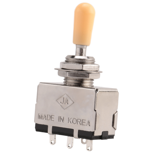 Solid Knob Shaft Box Style 3 Way Pickup Toggle Switch, beige Tip