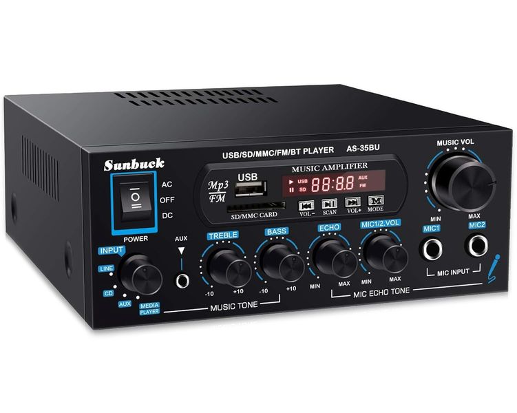 2 Channel Powered Amps, HiFi Stereo Receiver, Power Amplifier Max 400Wx2