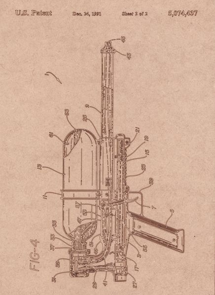Vintage Patent Sketch Style Super Soaker - Unframed