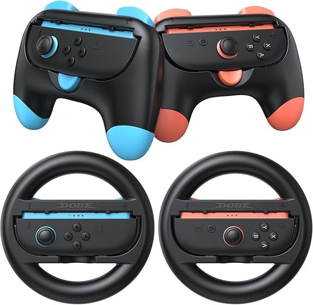 Game Pad and Steering Wheel Kit Compatible With Nintendo Switch 2 4 In 1