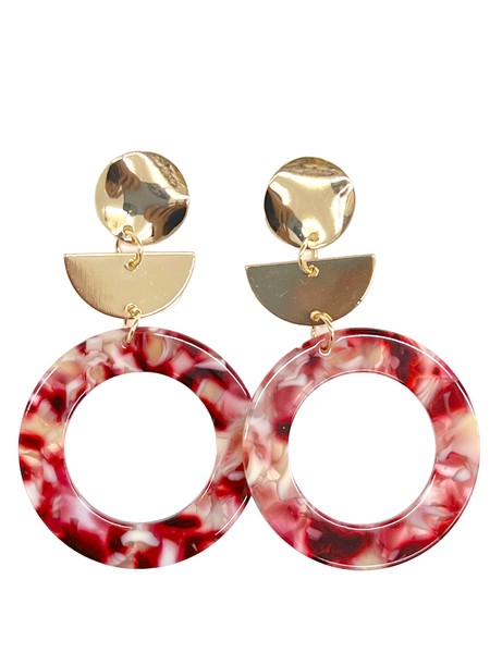 Statement Rattan Earrings for Women Girls Acrylic Hoop Drop Dangle Earring