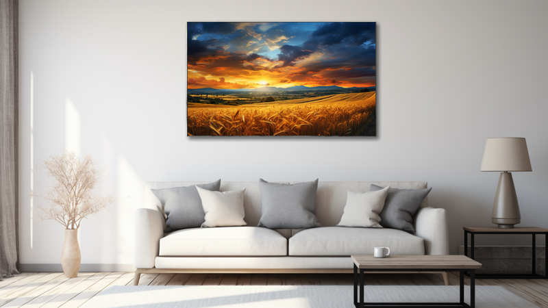 Canvas Wall Art - Sunset Over Fields - MT0338