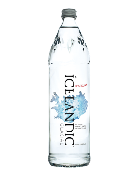Icelandic Glacial Sparkling Spring Water, 750ml Glass Bottles (12-Pack)