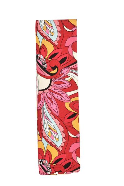 Dark Pink Rectangular Cotton Printed Scarf for Modest Everyday Wear