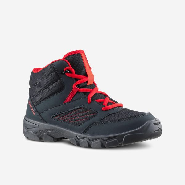 Quechua Kids Lace-up Hiking Shoes MH100 Mid - Dark Grey