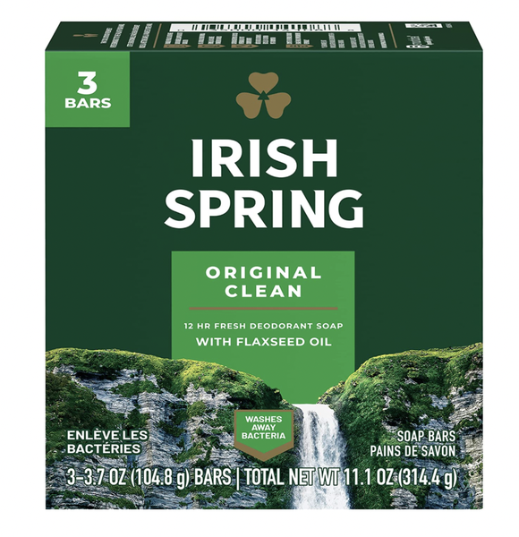 Irish Spring Deodorant Soap Bar: Original Clean (3 Pack)