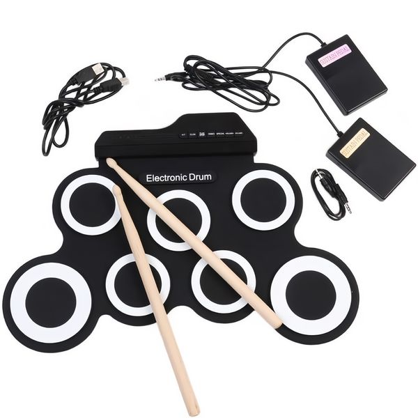 Portable Digital Electronic Roll Up Drum Set Silicone Drum PadwithDrumstick