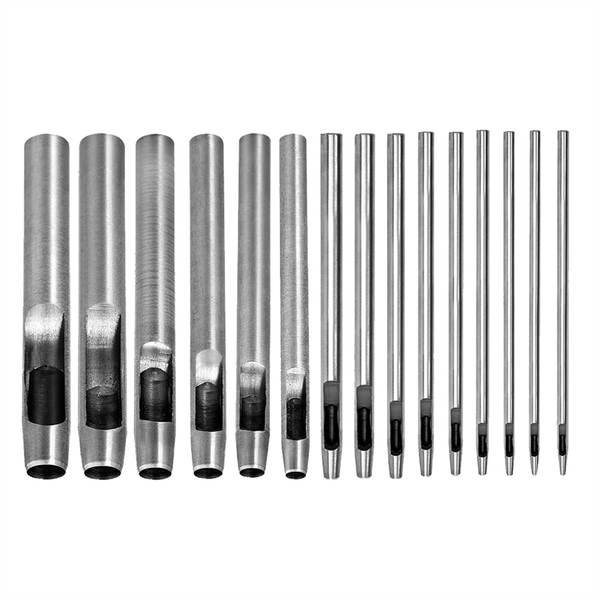15Pc Hollow Punch Leather Hole Punch Cutter Round Punch Tool Set