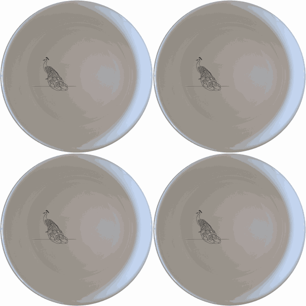 Male Peacock Flat Bowl Set of 4 - Range 3