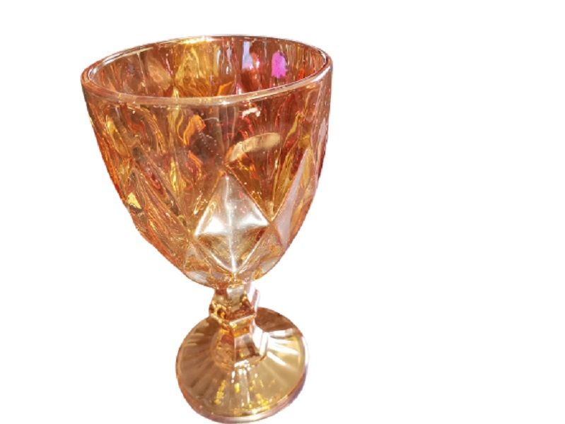 Orange Crystal Wine glasses - set of 6