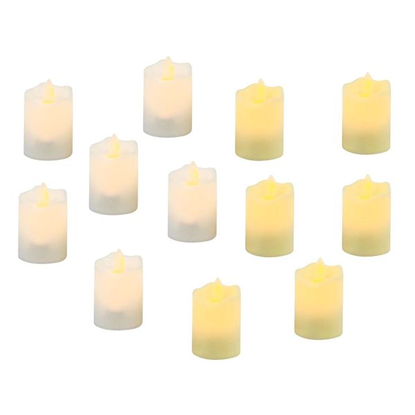 Smokeless LED Electronic Desk Lamp Plastic Swinging Candle Light 12PCS