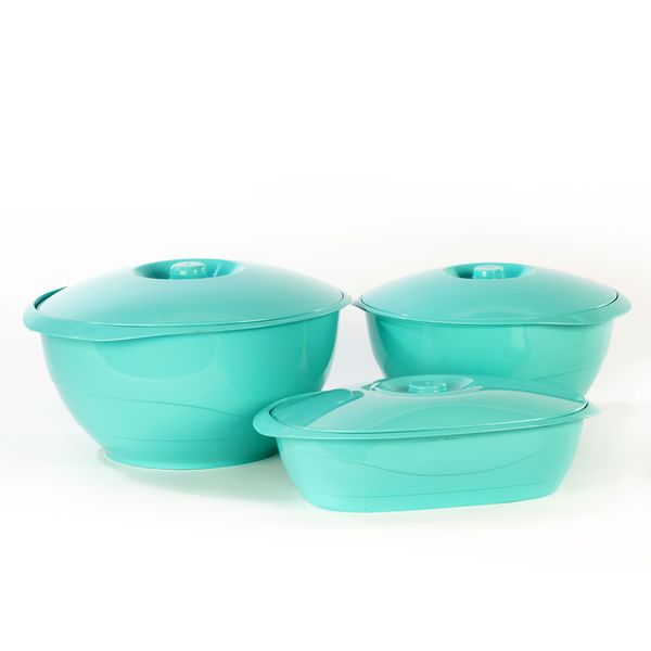 Large Plastic Salad Bowls -Set of 3 in 3 Sizes - 6, 8 &amp; 12 Litres