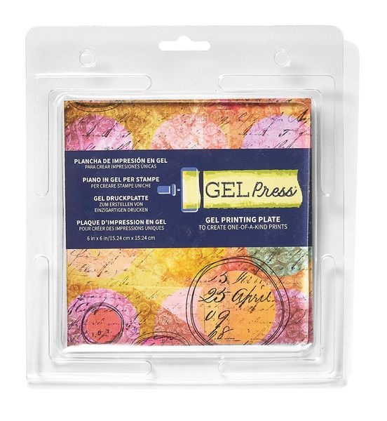 Gel Press Reusable Monoprinting Gel Plate, 15.24 cm x 15.24cm / 6"X6