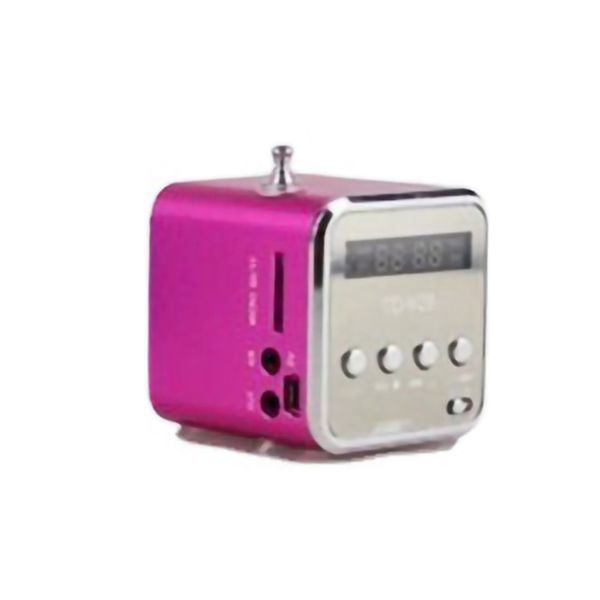 Bluetooth Speaker 4 Buttons Design Screen Display FM Radio Wireless RoseRed