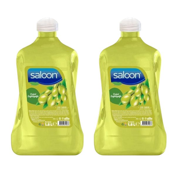 Saloon Liquid Hand Wash Soap - Olive - 1.8 Litres - 2 Pack