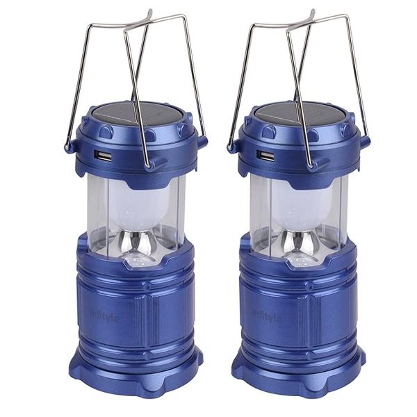 LED COMPACT SOLAR/USB POWERED LANTERN/TORCH (Pack Of 2)