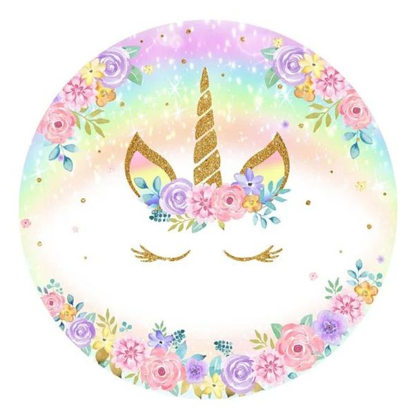 Unicorn Round Wooden Vinyl Signage 40CM