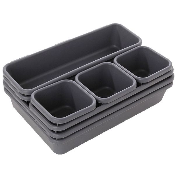 8pcs Plastic Drawer Organizer- Grey