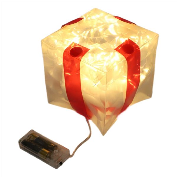 Christmas Glowing Gifts Box Decoration With Bow Lighting Box B