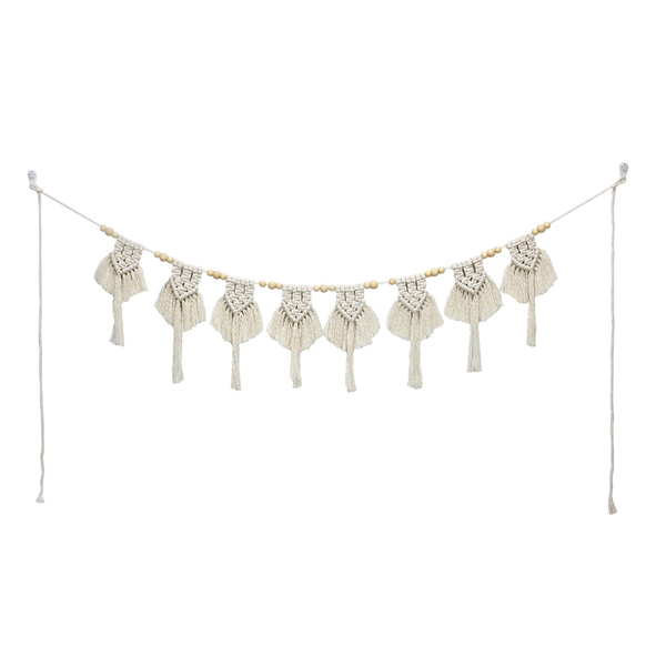 MIkaco Macrame Wall Hanging Tassel Garland Boho Wall Art Decor