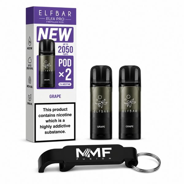 Elf Bar MMF Elfa Pro V2 2000 Puffs Disposable POD - Grape (20 Pods)