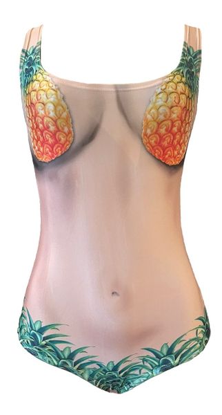 Lady's 3D Printed 1 Piece Fashion Swimsuit Pineapple