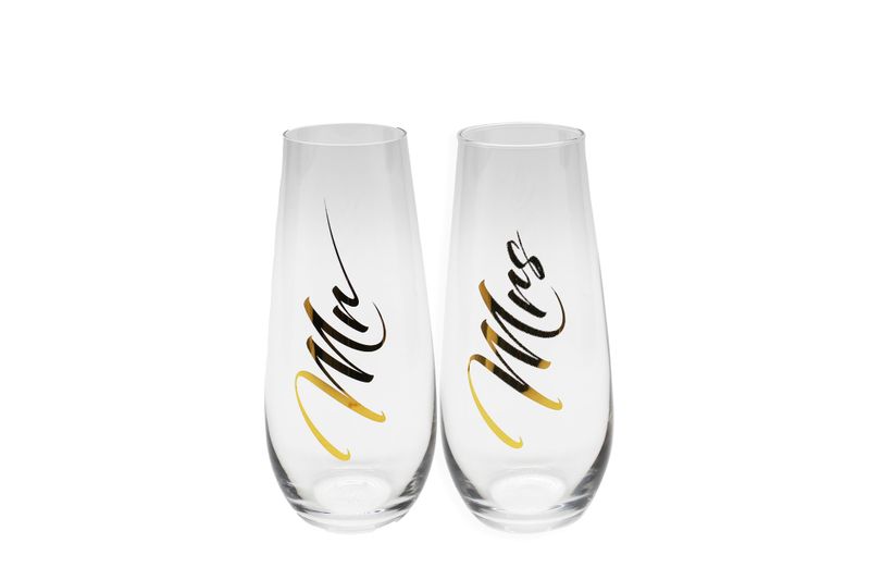 Clink - Mr &amp; Mrs Stemless Champagne