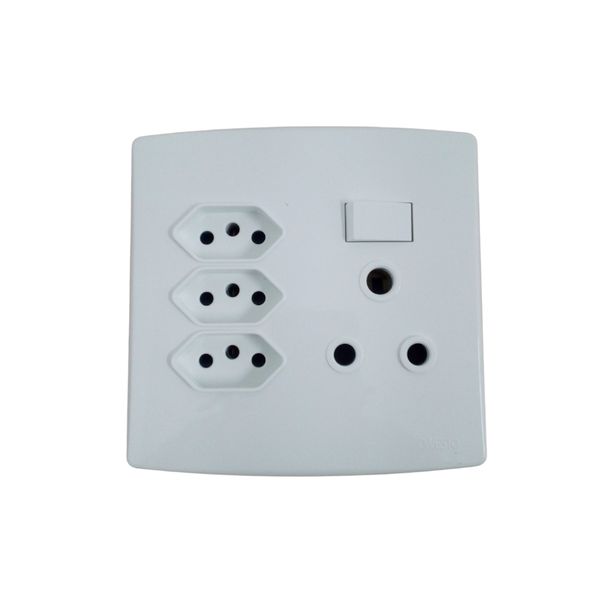 P .Piper 4 x 4 Single 3 Pin +3x2 Pin Socket White -3 Pack