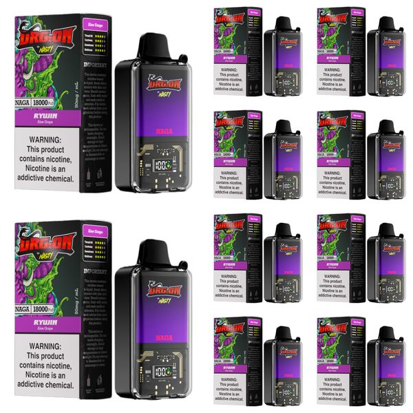 Nasty Dragon 18000 Puffs Disposable Vape - Aloe Grape (Box of 10)