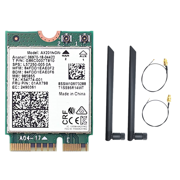 Ax201Ngw Wifi Card With Dual Antenna 2 4 Ghz+5Ghz Wifi 6 3000Mbps M 2