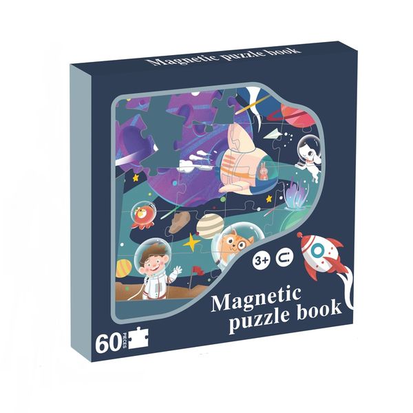 Set of 60 Kids Educational Magnetic Space Jigsaw Puzzle Book