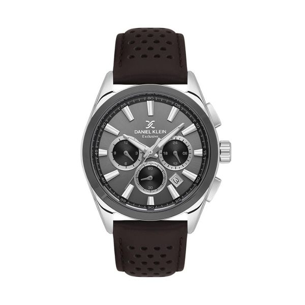 Daniel Klein-Mens Brown Leather Strap Watch-DK113809-5