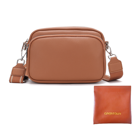 GREATOUR Chic Crossbody Shoulder Bag with Wide Strap and Handy Pouch Combo Image