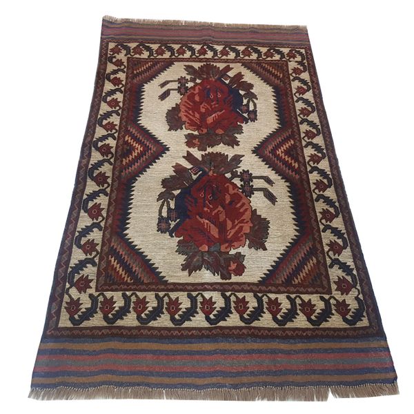 Fine Antique style Taimani Kilim &amp; carpet 186 X 131 cm