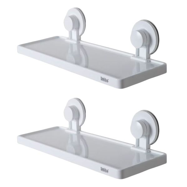 Cute Plastic Wall Mount Shelf-White-BT