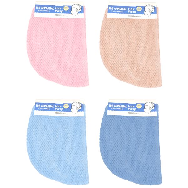 Set of 4 - Textured Microfibre Hair Towel Wrap - The Appraisal