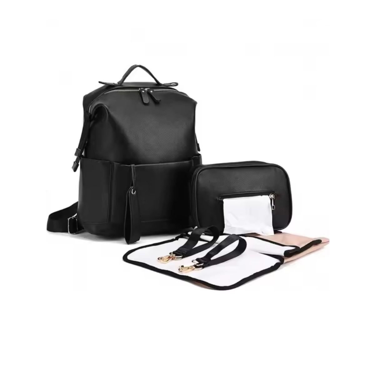 Mummy PU Diaper Changing Bag with Premium Quality - Black | Shop Today ...