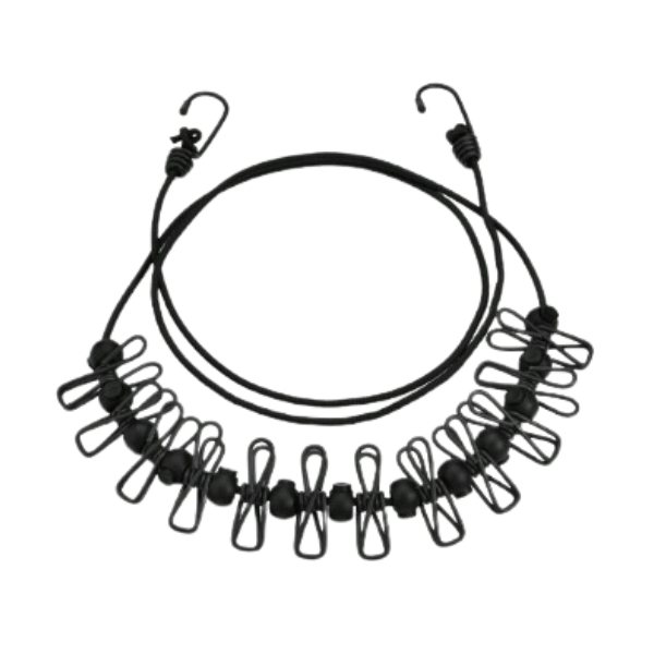 Portable Adjustable Travel Elastic Clothing Line - Black